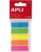 Прозрачни индекси Apli - 5 неонови цвята, 12 х 45 mm - 1t