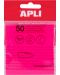 Прозрачни самозалепващи листчета Apli - Розови, 75 x 75 mm, 50 броя - 1t