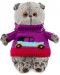 Плюшена играчка Budi Basa - Коте Басик, с пуловер с количка, 25 cm - 1t