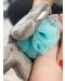 Ръкавица с гъба за къпане BabyJem - Сива, 9 x 11 cm - 3t