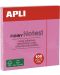 Самозалепващи листчета Apli - 100 броя, 75 x 75 mm, розов пастел - 1t