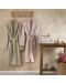 Семеен сет халати и кърпи TAC - Tiffany, 6 части, 100% памук, розово/бежово - 1t