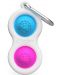 Сензорна играчка-ключодържател Tomy Fat Brain Toys - Simple Dimple, синя/розова - 1t