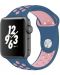 Каишка OEM - Silicone, Apple Watch, 38/40 mm, синя/розова - 2t