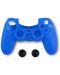 Силиконов кейс и тапи Spartan Gear - DualShock 4, сини (PS4) - 1t