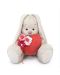 Плюшена играчка Budi Basa - Зайка Ми, с червено сърчице, 18 cm - 1t