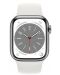 Смарт часовник Apple - Watch S8, Cellular, 41mm, Silver/White - 2t