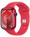 Смарт часовник Apple - Watch S9, 45mm, 1.9'', S/M, Product Red Sport - 2t