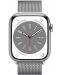 Смарт часовник Apple - Watch S8, Cellular, 45mm, Silver/Milanese Loop - 2t