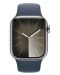 Смарт часовник Apple - Watch S9, Cellular, 45mm, Stainless Steel, S/M, Blue - 2t