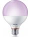 Смарт крушка Philips - Frosted, 11W LED, E27, G95, RGB, dimmer - 1t