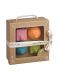 Комплект цветни кубчета и топки Sophie la Girafe - So Pure - 1t