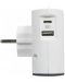 Страничен адаптер Legrand - 049401 2х2P+USB A+C, бяло-сив - 1t
