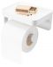 Стойка за тоалетна хартия и рафт Umbra - Flex Adhesive, бяла - 2t