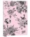 Тефтер Victoria's Journals Florals - Розово и черно, пластична корица, А5 - 1t