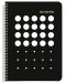 Тетрадка със спирала Black&White Exclusive Dots - А5, 80 листа, широки редове, асортимент - 5t