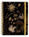 Тефтер Victoria's Journals Florals - Златисто и черно, твърда корица, на точки, 96 листа, А5 - 1t