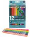 Цветни триъгълни моливи Ars Una - Jumbo, 12 цвята - 1t