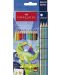 Цветни моливи Faber-Castell Grip 2001 - Динозавър, 10 + 3 цвята - 1t