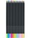 Цветни моливи Faber-Castell Black Edition - 12 цвята, неон и пастел - 2t