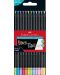 Цветни моливи Faber-Castell Black Edition - 12 цвята, неон и пастел - 1t