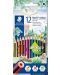 Цветни моливи Staedtler Noris Colour 185 - 12 цвята + Noris - 1t