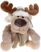 Плюшена играчка Morgenroth Plusch – Бежов лос с мека шапка и шал, 28 cm - 1t