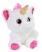 Плюшена играчка Morgenroth Plusch - Бял еднорог с розови уши, 17 cm - 1t