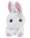 Плюшена играчка Morgenroth Plusch - Бял заек с блестящи розови очи, 17 cm - 1t