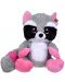 Плюшена играчка Morgenroth Plusch – Седящо енотче с розови ушички и лапички, 70 cm - 1t