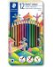 Цветни моливи Staedtler Noris Colour 185 - 12 цвята, в метална кутия - 1t