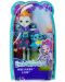 Кукличка с животниче Mattel Enchantimals - Patter Peacock с паунчето Flap - 1t