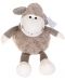 Плюшена играчка Morgenroth Plusch – Сива овчица с раиран шал, 35 cm - 1t