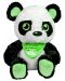 Плюшена играчка Morgenroth Plusch - Панда със зелен шал и блестящи очи, 55 cm - 1t
