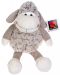 Плюшена играчка Morgenroth Plusch – Овчица в сив меланж с раиран шал, 35 cm - 1t