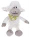 Плюшена играчка Morgenroth Plusch – Бяла овчица Съни с шал, 30 cm - 1t