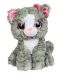 Плюшена играчка Morgenroth Plusch - Коте с розова панделка, 26 cm - 1t