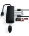 USB хъб Satechi - Aluminium Slim Multiport, 7 порта, USB-C, черен - 6t