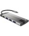 USB хъб Natec - Fowler Plus , 8 порта, USB-C, сив - 2t