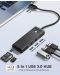 USB хъб Orico - PAPW3AT-C3-015-BK, 3 порта/SD/TF, USB-C, черен - 2t