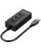 USB хъб Orico - HR01-U3-V1-BK-BP, 4 порта, USB-А/LAN, черен - 3t
