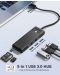 USB хъб Orico - PAPW3AT-U3-015-BK, 3 порта/SD/TF, USB-A, черен - 2t