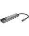 USB хъб Natec - Fowler Go, 5 порта, USB-C, сив - 3t