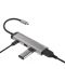 USB хъб Natec - Fowler Slim, 4 порта, USB-C, сив - 3t