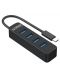 USB хъб Orico - TWC3-4A, 4 порта, USB-C, черен - 1t