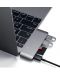 USB хъб Satechi - Aluminium Passthrough, 5 порта, USB-C, сив - 6t