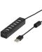 USB хъб Vivanco - 36661, 7 порта, захр.адаптер, черен - 1t