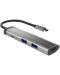 USB хъб Natec - Fowler Slim, 4 порта, USB-C, сив - 4t