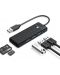 USB хъб Orico - PAPW3AT-U3-015-BK, 3 порта/SD/TF, USB-A, черен - 1t