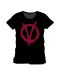 Тениска V for Vendetta - Red Symbol, черна, размер S - 1t